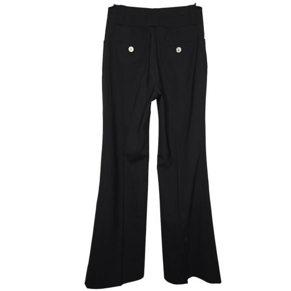 Authentic Burberry Women's Logo Wool Black Flare Leg Trouser Dress Pants Size 2 - Picture 2 of 12